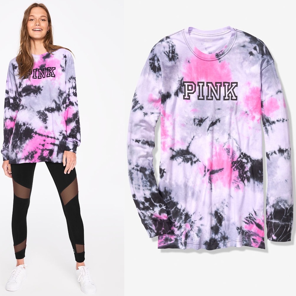 Pink🎀 Campus Long Sleeve Tee